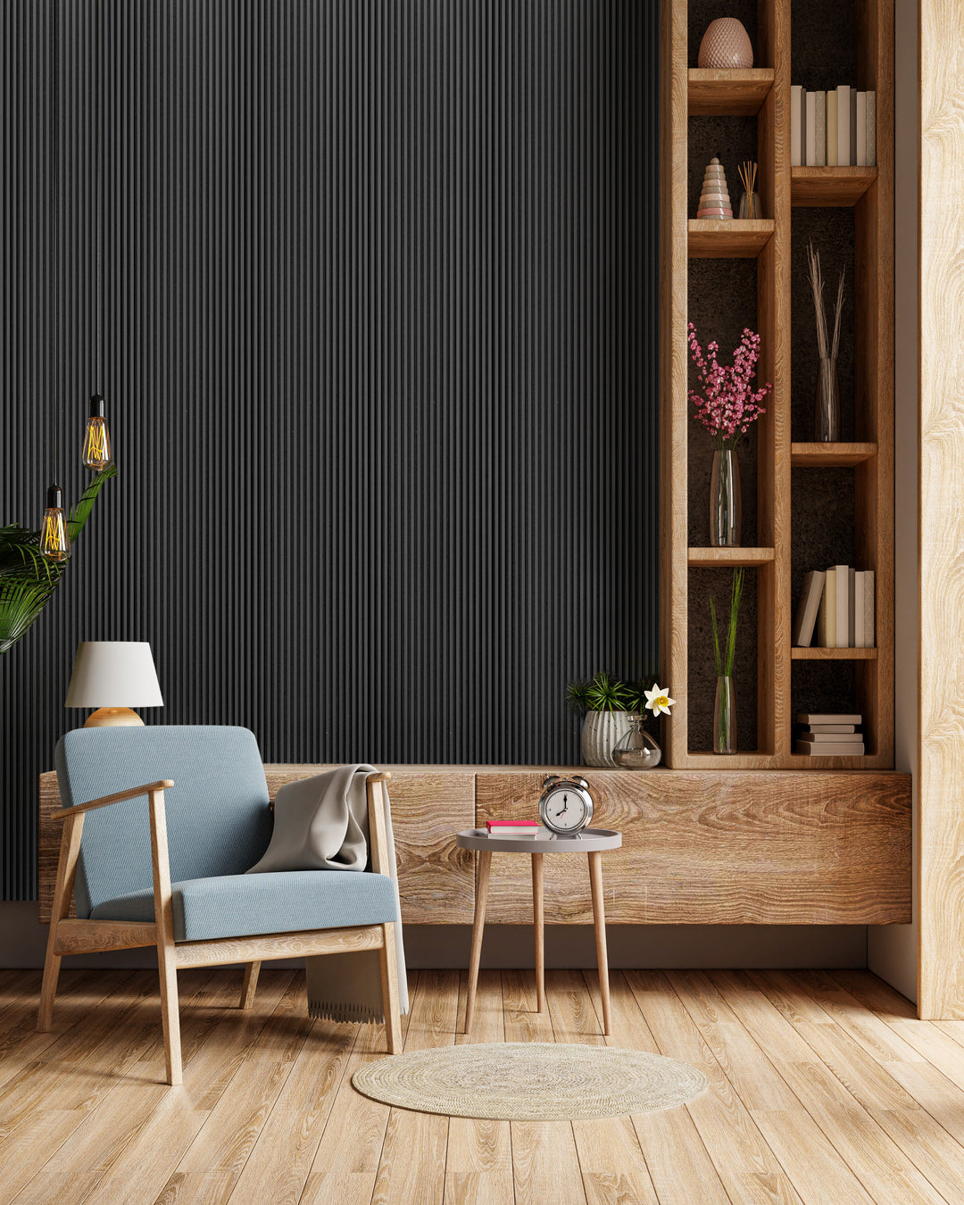 Black Oak Acoustic Panel 2800x600 Thin Slatt