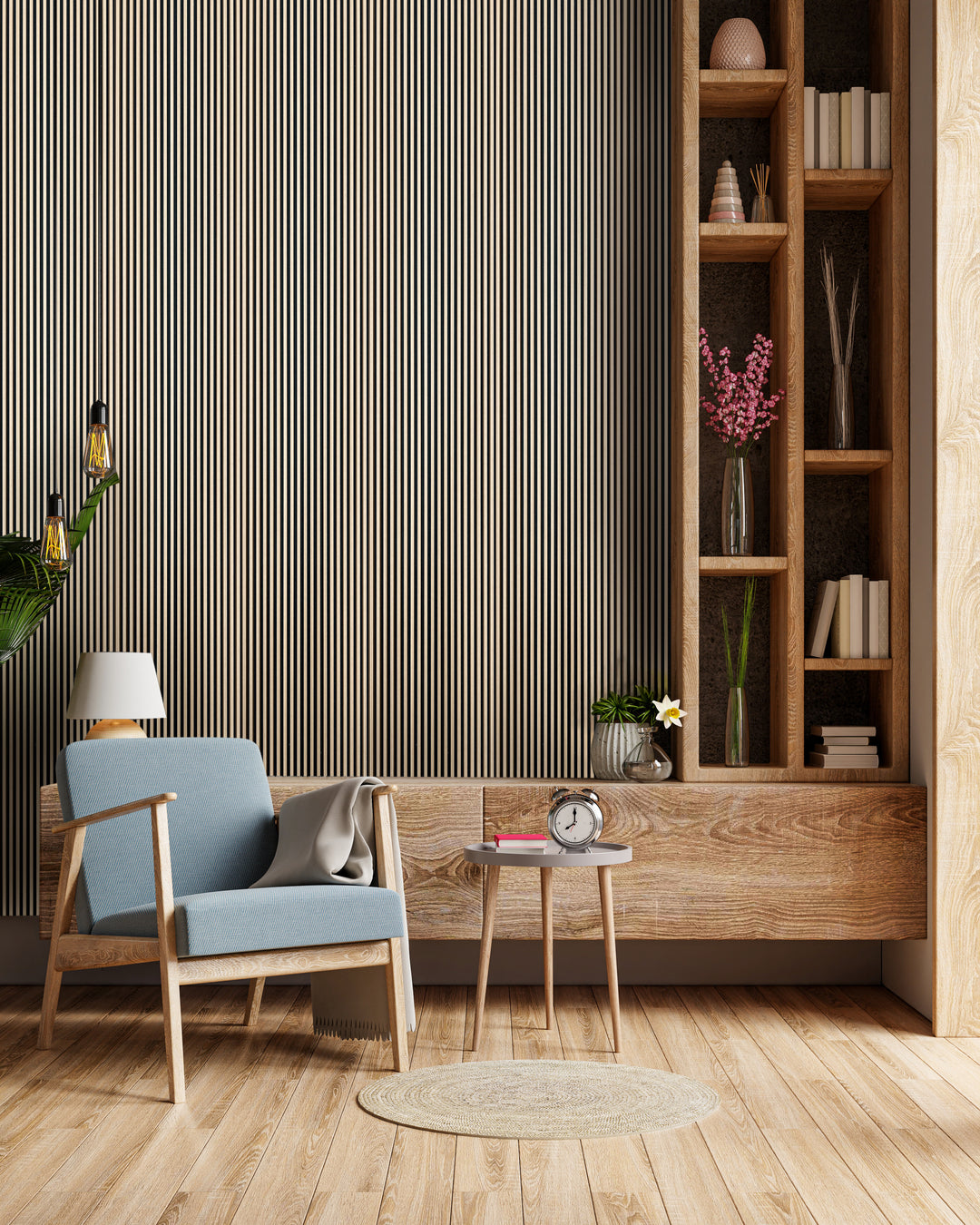 Harbour Oak Acoustic Panel 2400x600 Thin Slatt