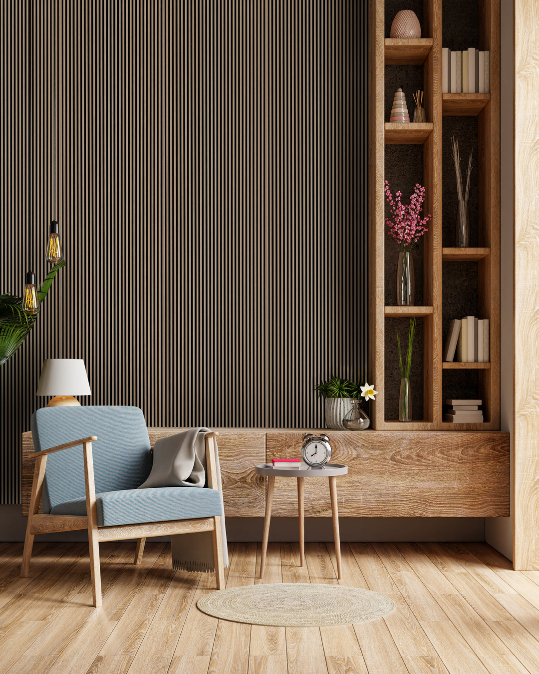 Tobacco Walnut Acoustic Panel 2400x600 Thin Slatt