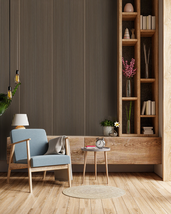 Tobacco Walnut Acoustic Panel 2400x600 Thin Slatt