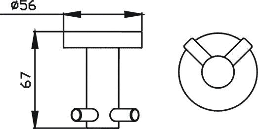 Ideal Double Robe Hook (Brushed Gun Metal)