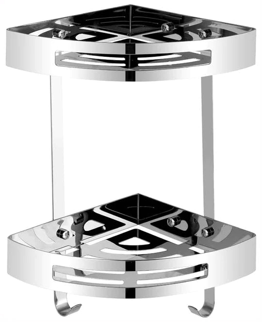 Universal 2 Tier Stainless Steel Corner Shelf