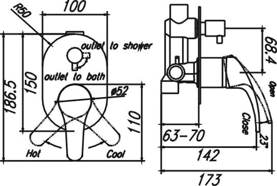 Demos Wall Mixer With Diverter