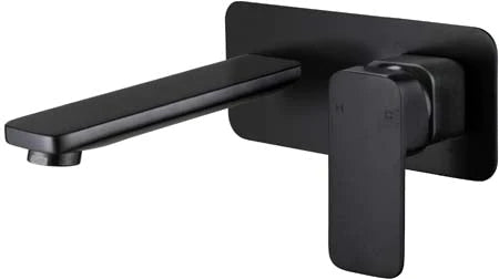 Elegant Wall Mixer With Outlet (Black)
