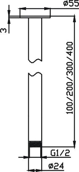 Chris Ceiling Shower Arm (Black)
