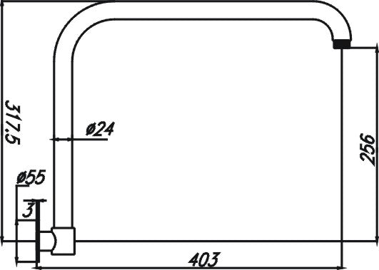Chris Shower Arm (Brushed Nickel)