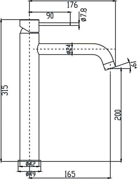Ideal High Basin Mixer (Brushed Gun Metal)