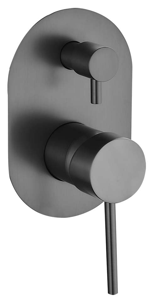 Ideal Wall Mixer With Diverter (Brushed Gun Metal)