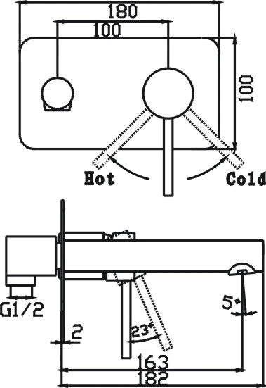 Ideal Wall Mixer With Outlet (Brushed Nickel)