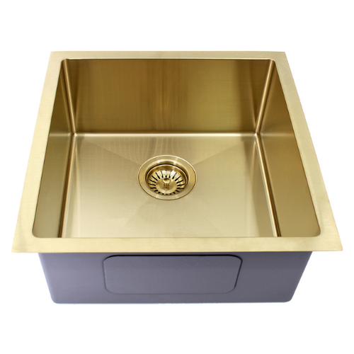 Coloured Single Bowl Sink 45x45 (Brushed Bronze)