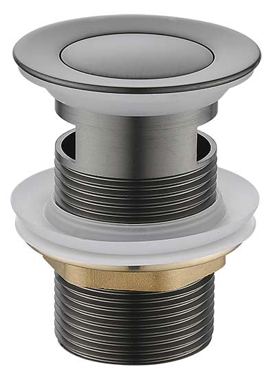 Push Plug Waste With Overflow 32mm (Brushed Gun Metal)