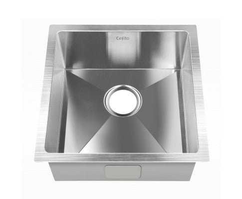 Cefito Kitchen Sink 44X44CM Stainless Steel Basin Single Bowl Laundry Silver