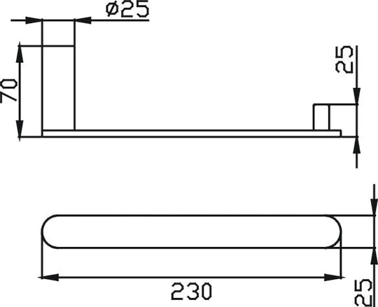 Sleek Hand Towel Rail (Brushed Nickel)