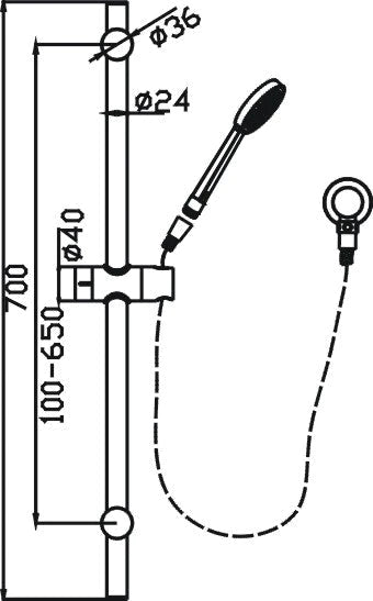 Cuter Hand Shower On Rail
