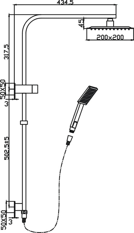 Bonza Shower System With Rail