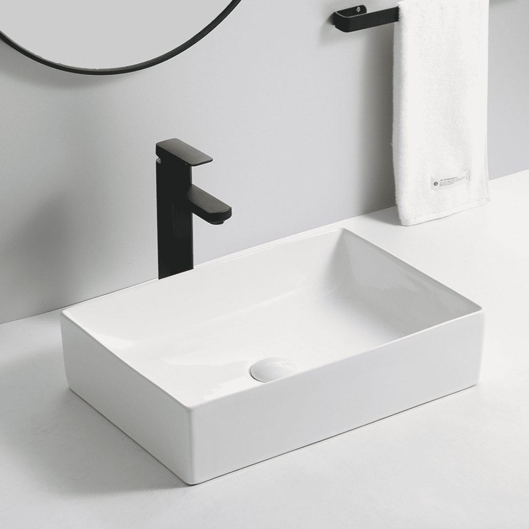 Ceramic Counter Top Basin Glossy White 500x350x120mm